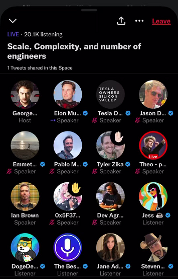 Elon Musk on Spaces, December 20, 2022 - discusses Twitter Financials, Engineering, Product + Q&A