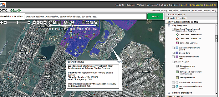 arra Screenshot of NYCStat Stimulus Tracker Mapping Feature fraud