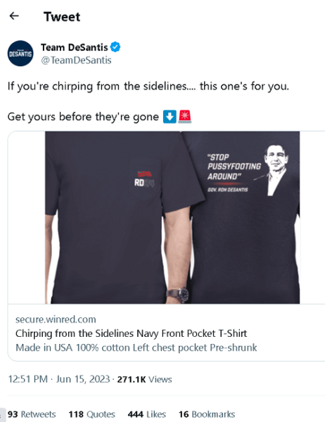 desantis t shirt pussyfooting adam townsend