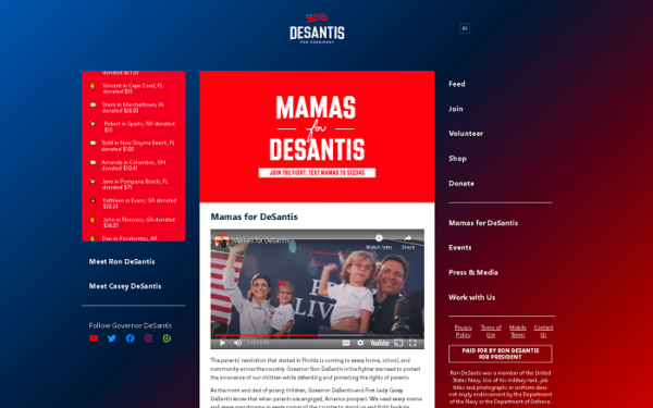 mamas for desantis for post about website
