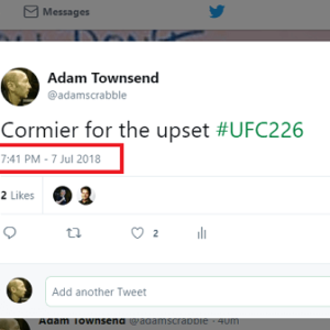 timestamping my prediction. Cormier v Miocic